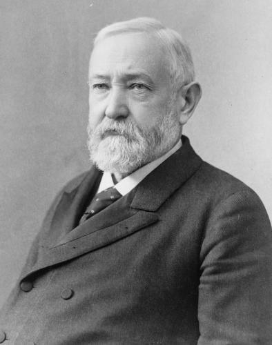 Benjamin Harrison head and shoulders bw photo 1896