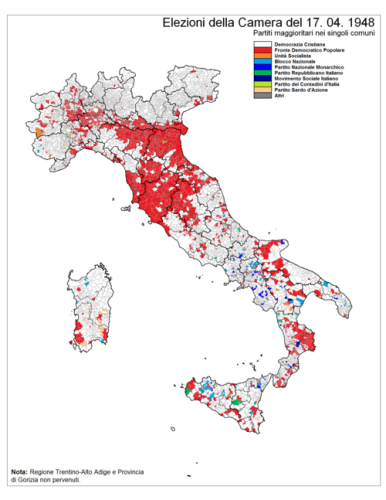 Distribuzione del voto elezioni politiche 1948
