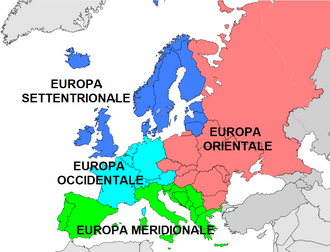 Regioni europee secondo il Geoschema dell'ONU
